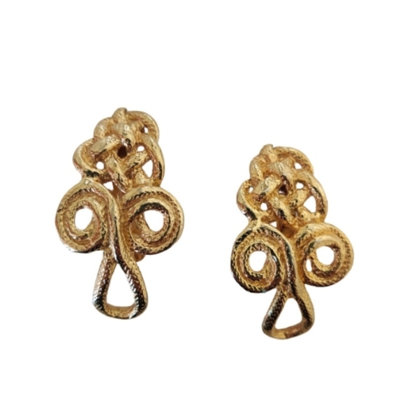 🇨🇦 Vintage baroque rope knot earrings - Picture 4 of 11
